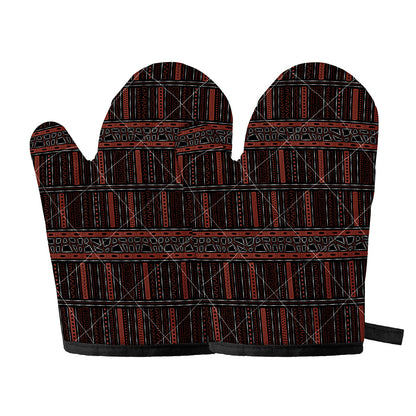 Aboriginal Indigenous Pattern Print Oven Mitts