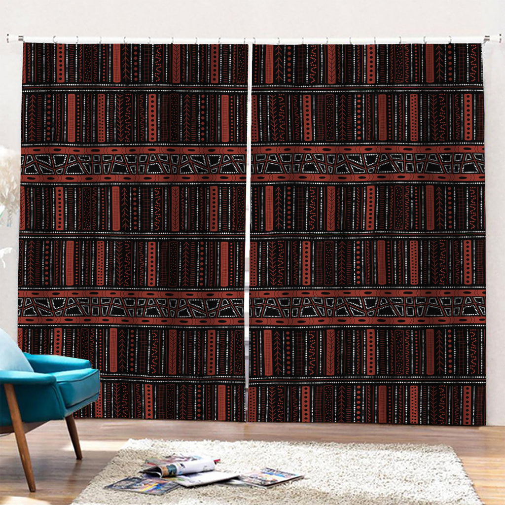 Aboriginal Indigenous Pattern Print Pencil Pleat Curtains