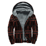 Aboriginal Indigenous Pattern Print Sherpa Lined Zip Up Hoodie