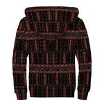 Aboriginal Indigenous Pattern Print Sherpa Lined Zip Up Hoodie