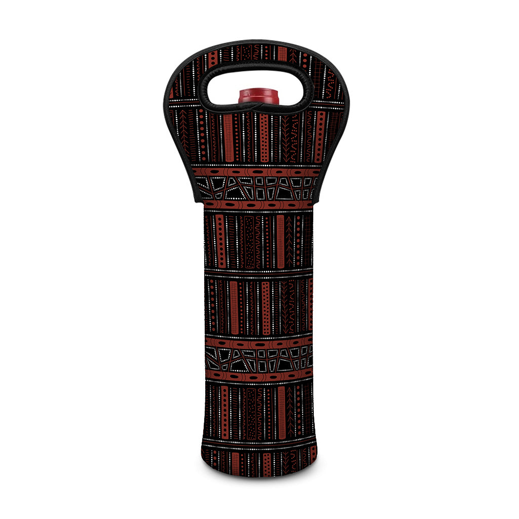 Aboriginal Indigenous Pattern Print Single Neoprene Wine Tote