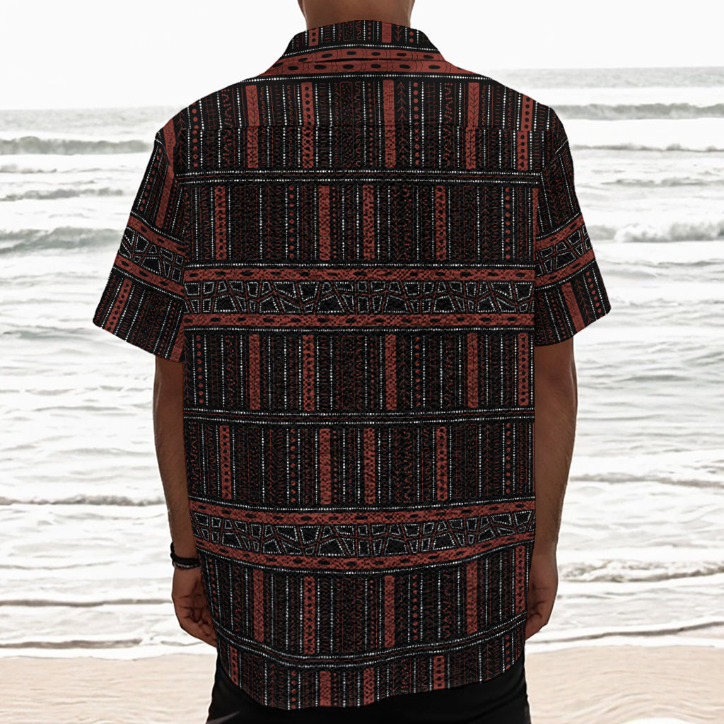 Aboriginal Indigenous Pattern Print Textured Short Sleeve Shirt