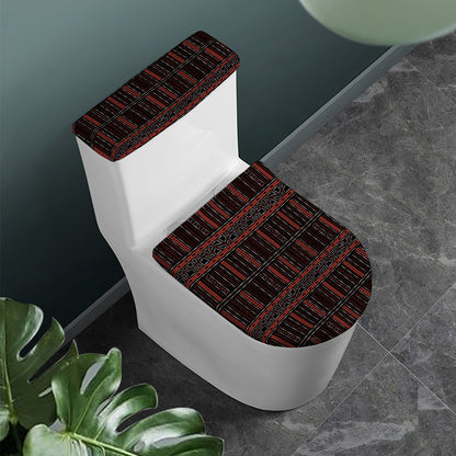 Aboriginal Indigenous Pattern Print Toilet Lid And Tank Cover Set