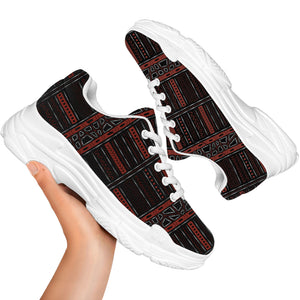 Aboriginal Indigenous Pattern Print White Chunky Shoes