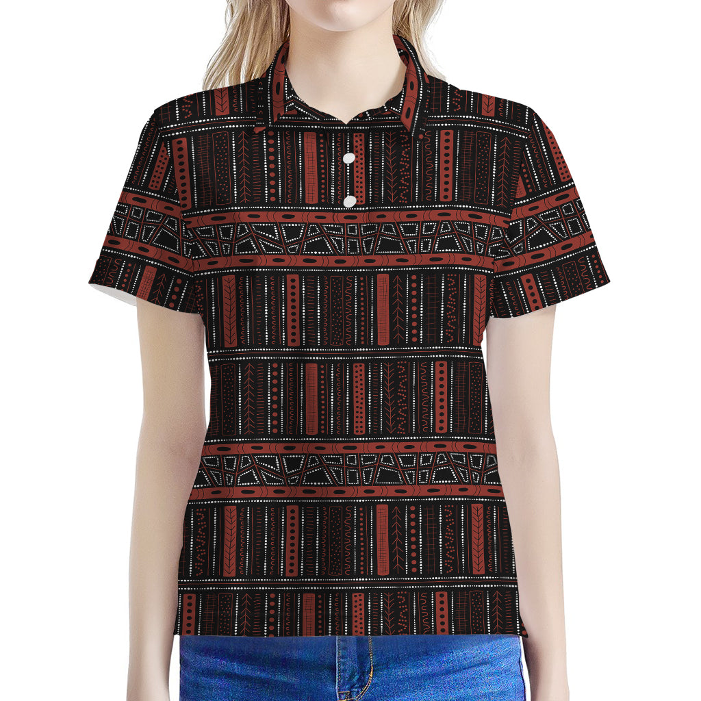 Aboriginal Indigenous Pattern Print Women's Polo Shirt