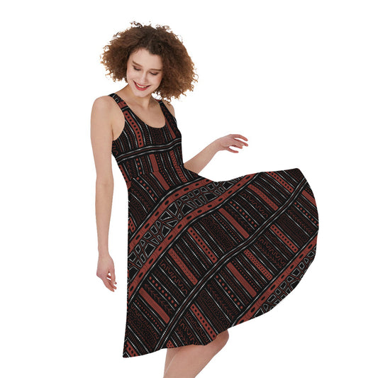 Aboriginal Indigenous Pattern Print Women's Sleeveless Dress