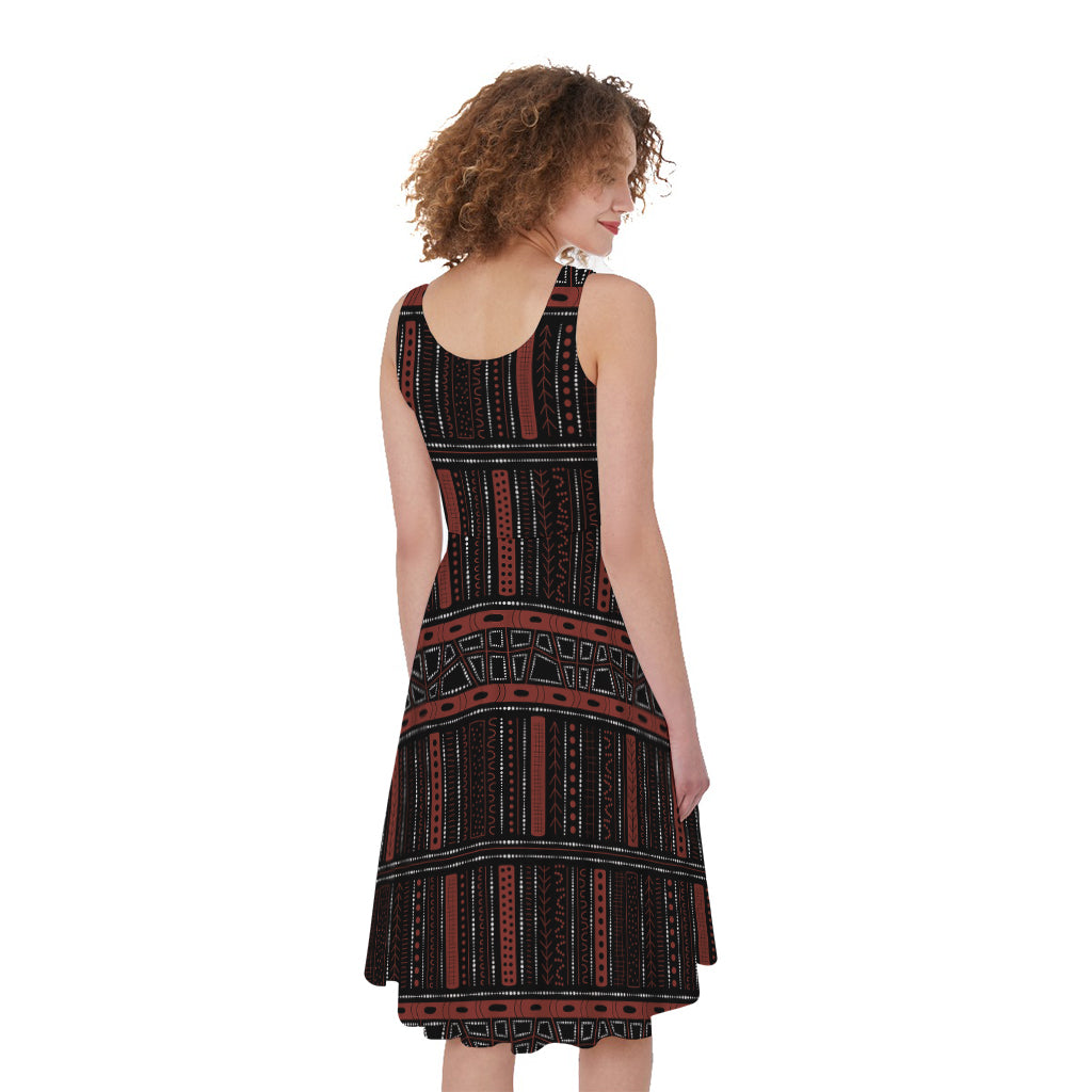 Aboriginal Indigenous Pattern Print Women's Sleeveless Dress