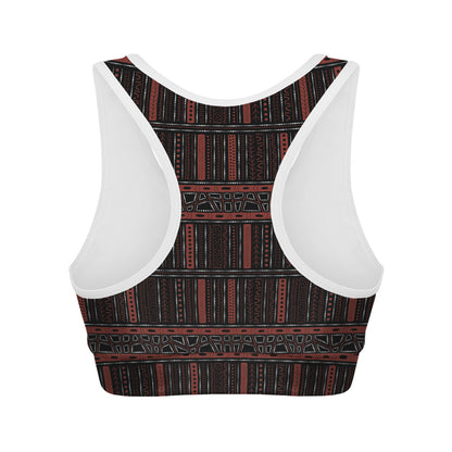 Aboriginal Indigenous Pattern Print Women's Sports Bra