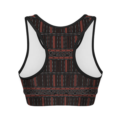 Aboriginal Indigenous Pattern Print Women's Sports Bra
