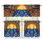Aboriginal Indigenous Sunset Art Print 3 Piece Kitchen Curtains