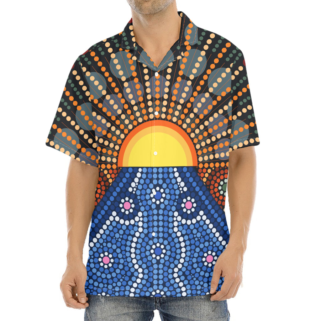 Aboriginal Indigenous Sunset Art Print Aloha Shirt