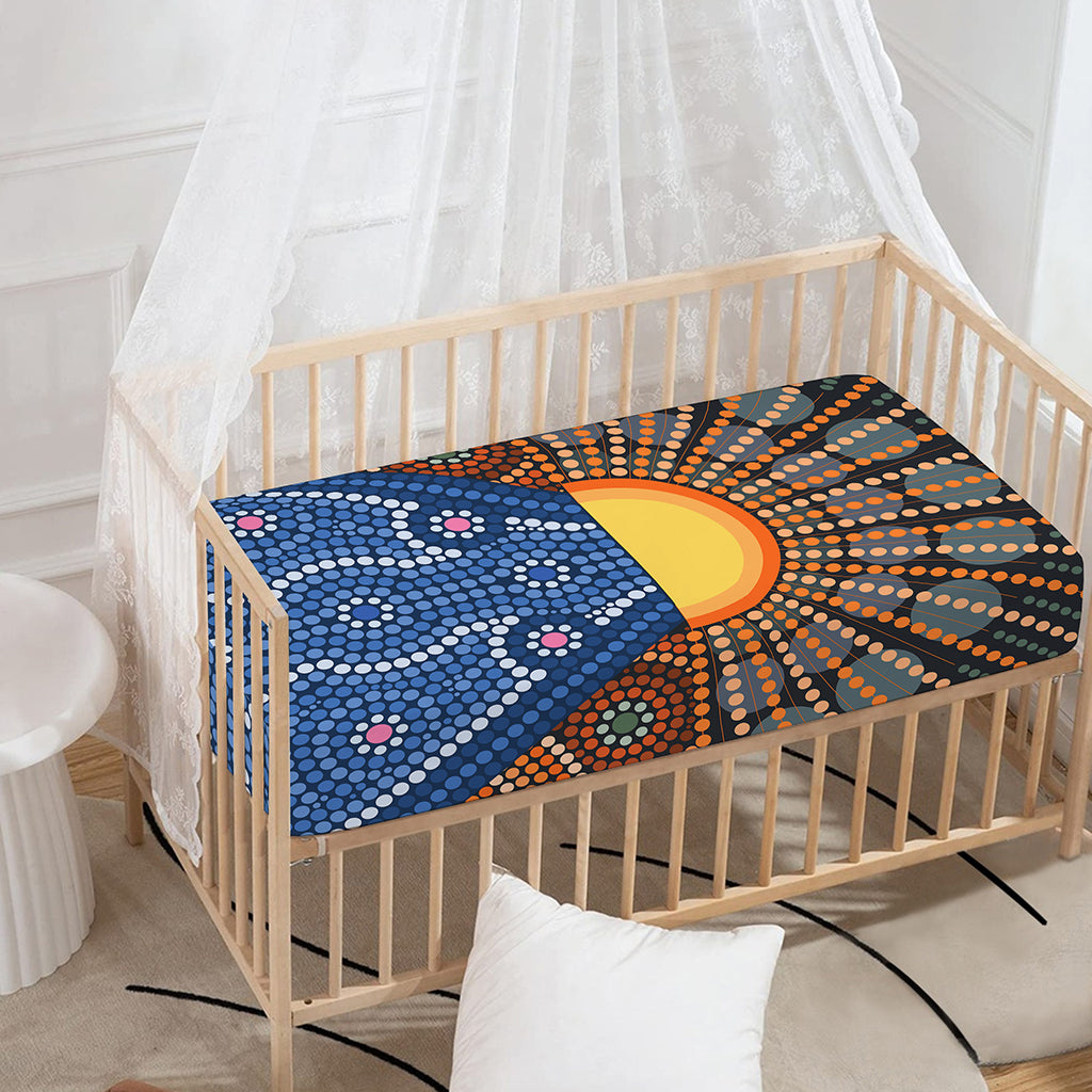 Aboriginal Indigenous Sunset Art Print Baby Crib Sheet