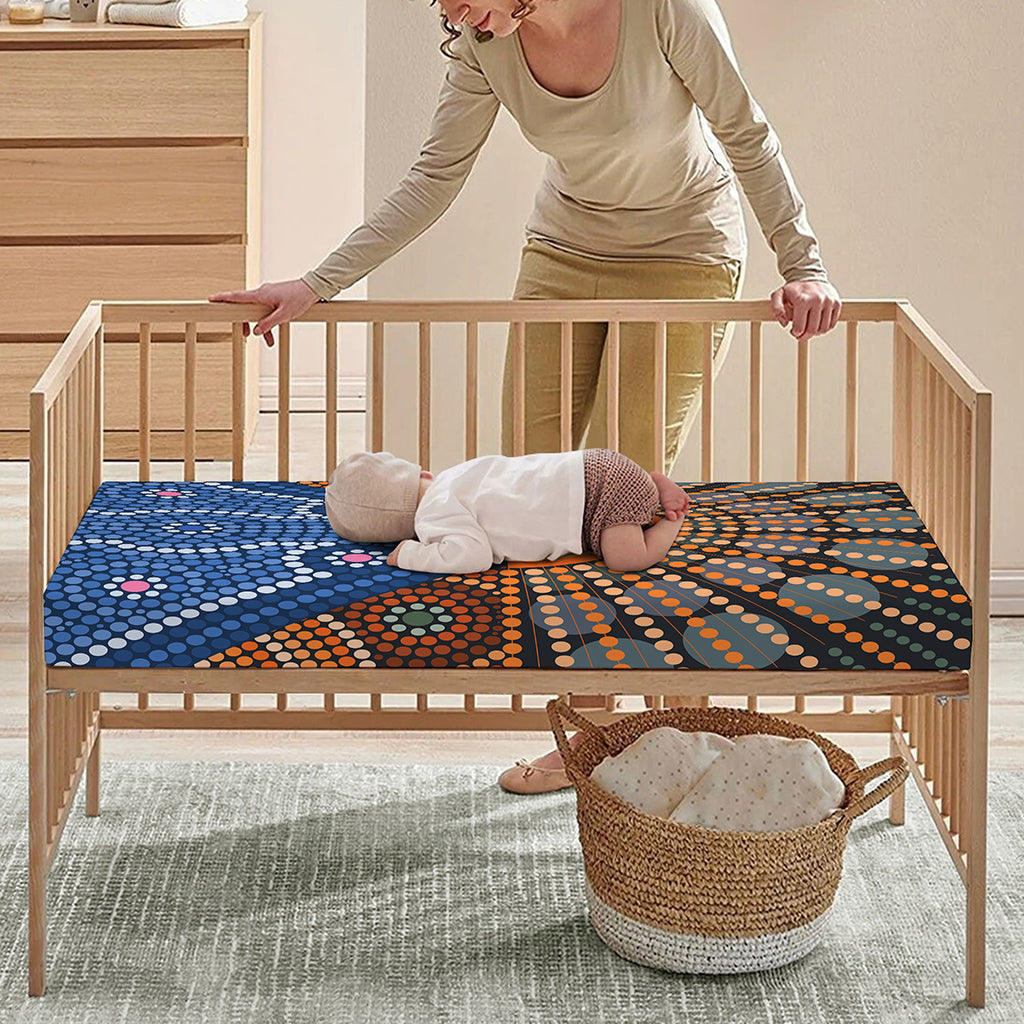 Aboriginal Indigenous Sunset Art Print Baby Crib Sheet