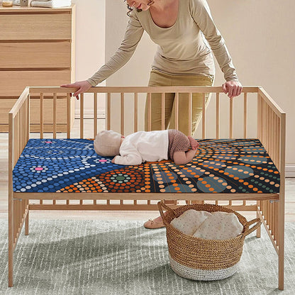 Aboriginal Indigenous Sunset Art Print Baby Crib Sheet