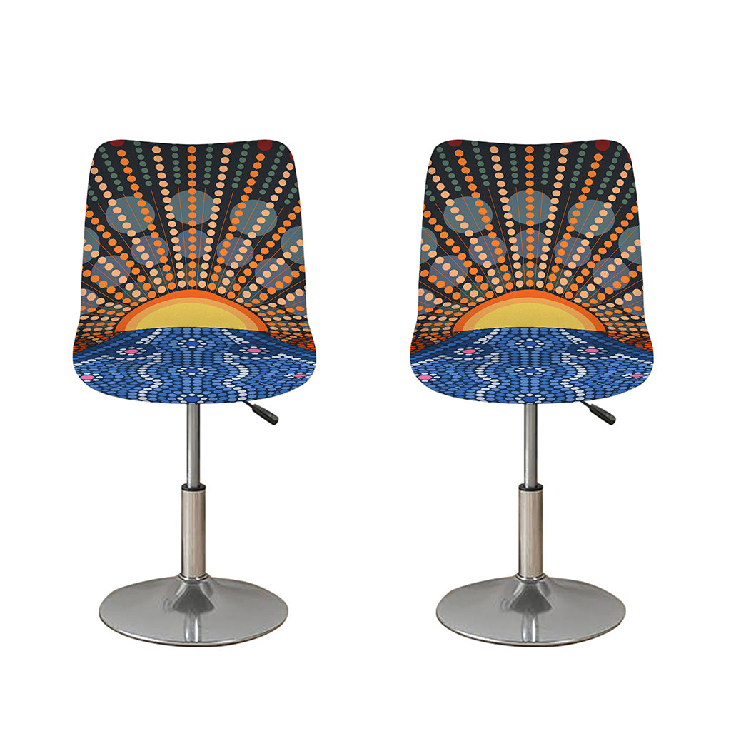 Aboriginal Indigenous Sunset Art Print Bar Stool Covers