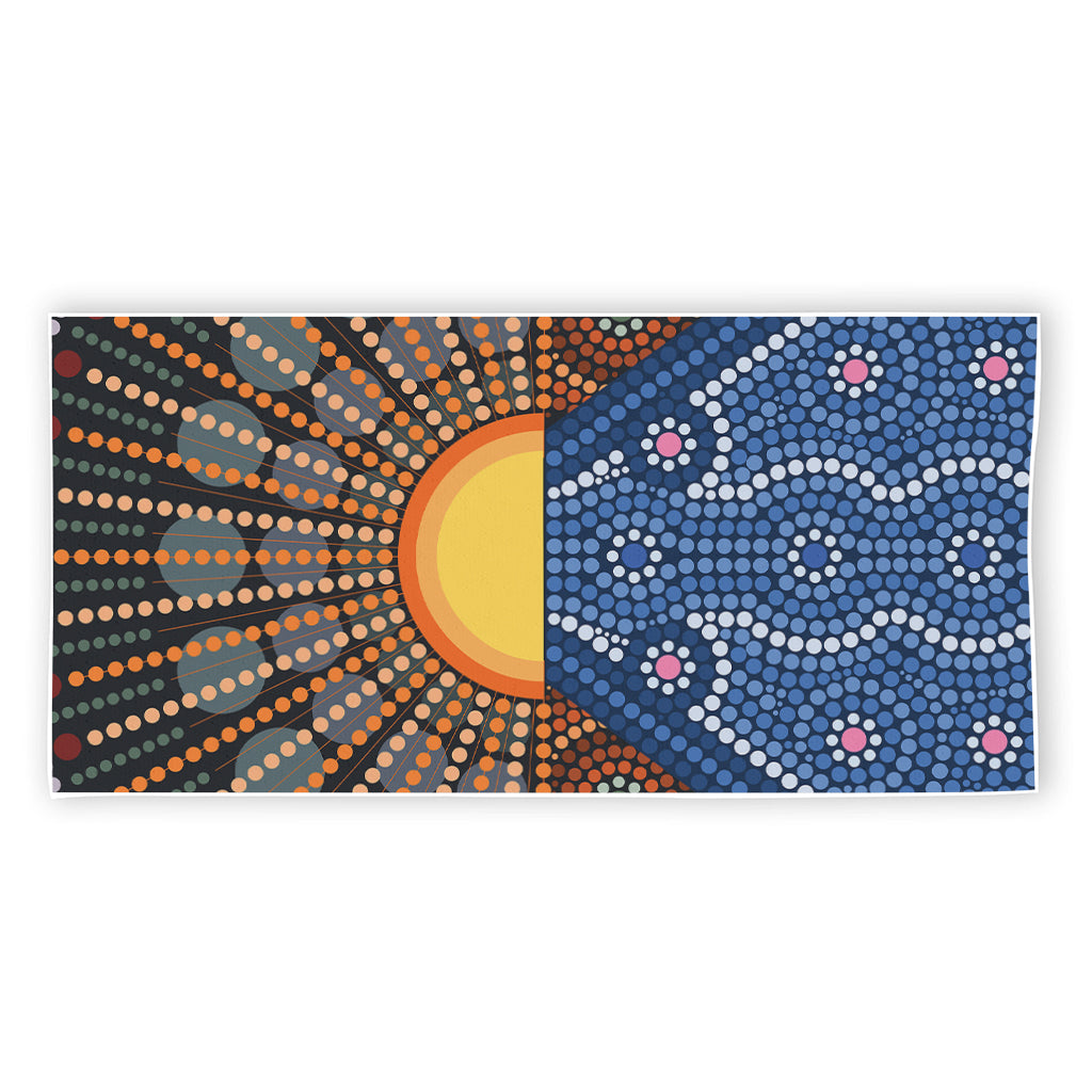 Aboriginal Indigenous Sunset Art Print Beach Towel