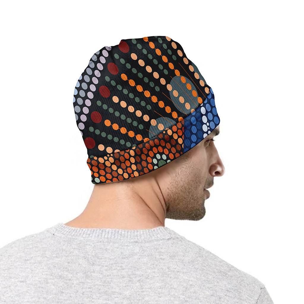 Aboriginal Indigenous Sunset Art Print Beanie