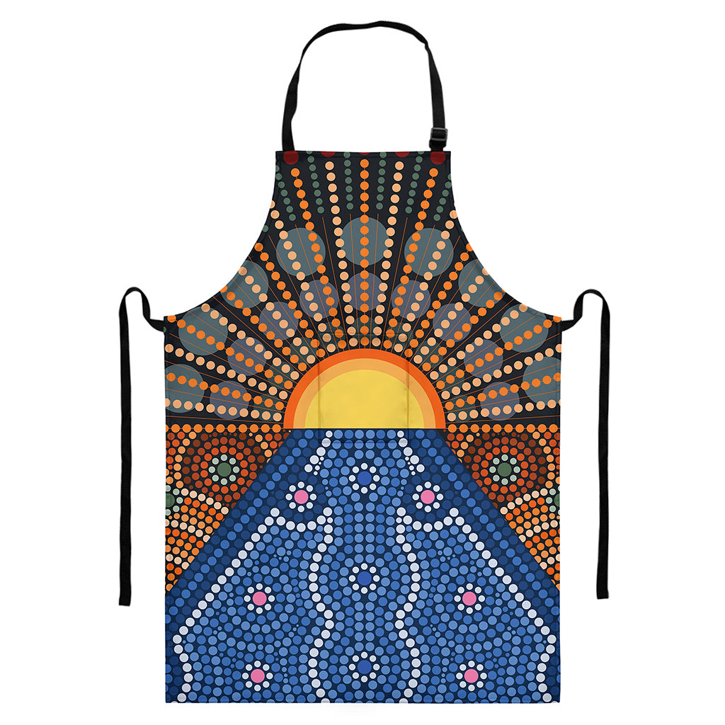 Aboriginal Indigenous Sunset Art Print Bib Apron With Pocket