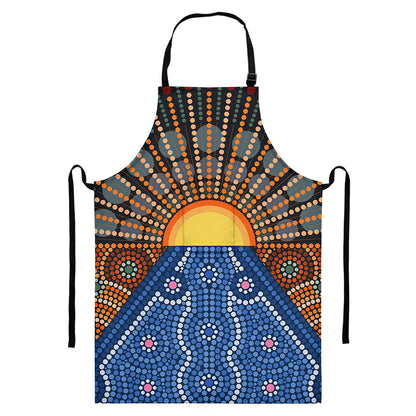 Aboriginal Indigenous Sunset Art Print Bib Apron With Pocket