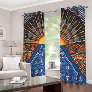 Aboriginal Indigenous Sunset Art Print Blackout Grommet Curtains