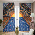 Aboriginal Indigenous Sunset Art Print Dimout Pencil Pleat Curtains