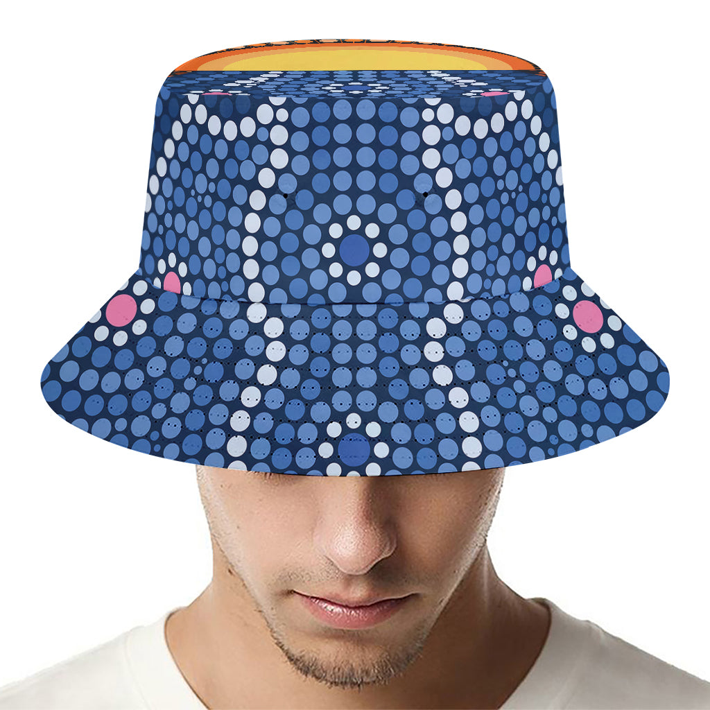 Aboriginal Indigenous Sunset Art Print Bucket Hat