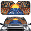 Aboriginal Indigenous Sunset Art Print Car Windshield Sun Shade