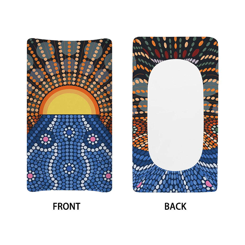 Aboriginal Indigenous Sunset Art Print Changing Pad Cover