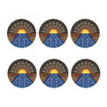 Aboriginal Indigenous Sunset Art Print Coaster Set