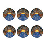 Aboriginal Indigenous Sunset Art Print Coaster Set