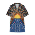 Aboriginal Indigenous Sunset Art Print Cotton Hawaiian Shirt