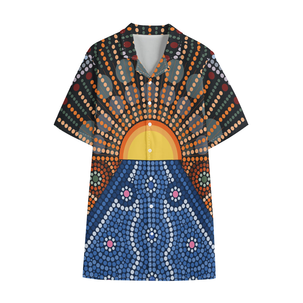 Aboriginal Indigenous Sunset Art Print Cotton Hawaiian Shirt