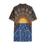 Aboriginal Indigenous Sunset Art Print Cotton Hawaiian Shirt