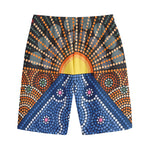 Aboriginal Indigenous Sunset Art Print Cotton Shorts