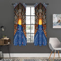 Aboriginal Indigenous Sunset Art Print Grommet Curtain Panels