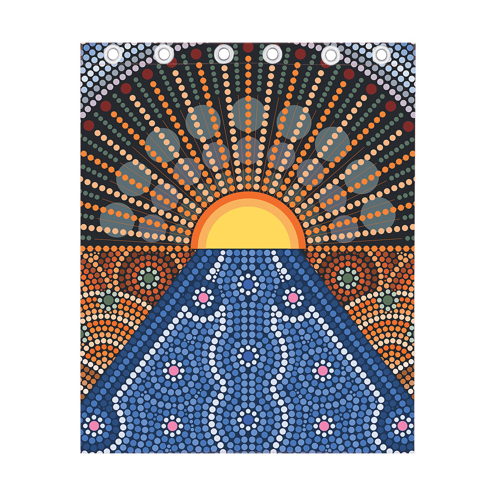 Aboriginal Indigenous Sunset Art Print Curtain