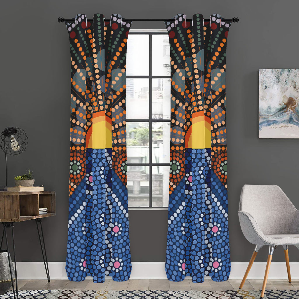 Aboriginal Indigenous Sunset Art Print Curtain