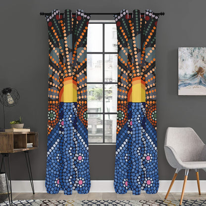 Aboriginal Indigenous Sunset Art Print Curtain