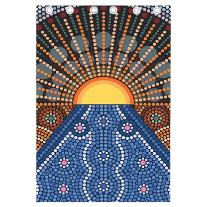 Aboriginal Indigenous Sunset Art Print Curtain