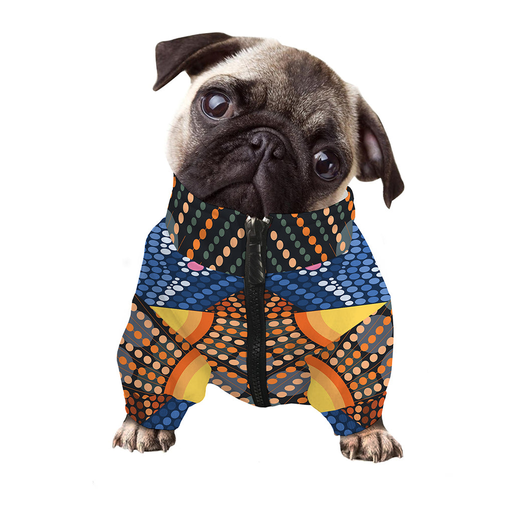 Aboriginal Indigenous Sunset Art Print Dog Zip Up Jacket