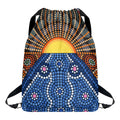 Aboriginal Indigenous Sunset Art Print Drawstring Backpack