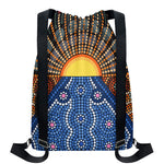 Aboriginal Indigenous Sunset Art Print Drawstring Backpack