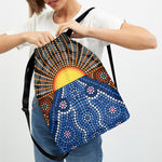 Aboriginal Indigenous Sunset Art Print Drawstring Backpack