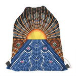 Aboriginal Indigenous Sunset Art Print Drawstring Bag