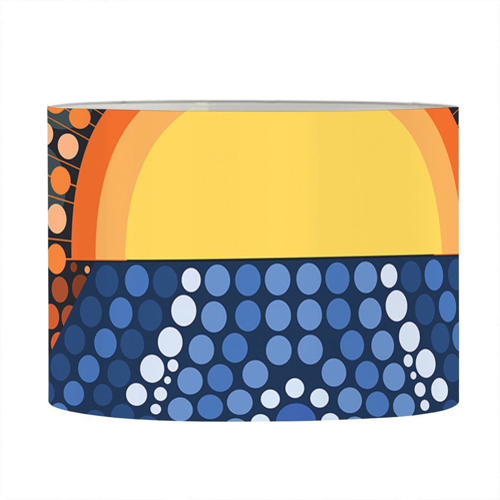 Aboriginal Indigenous Sunset Art Print Drum Lamp Shade