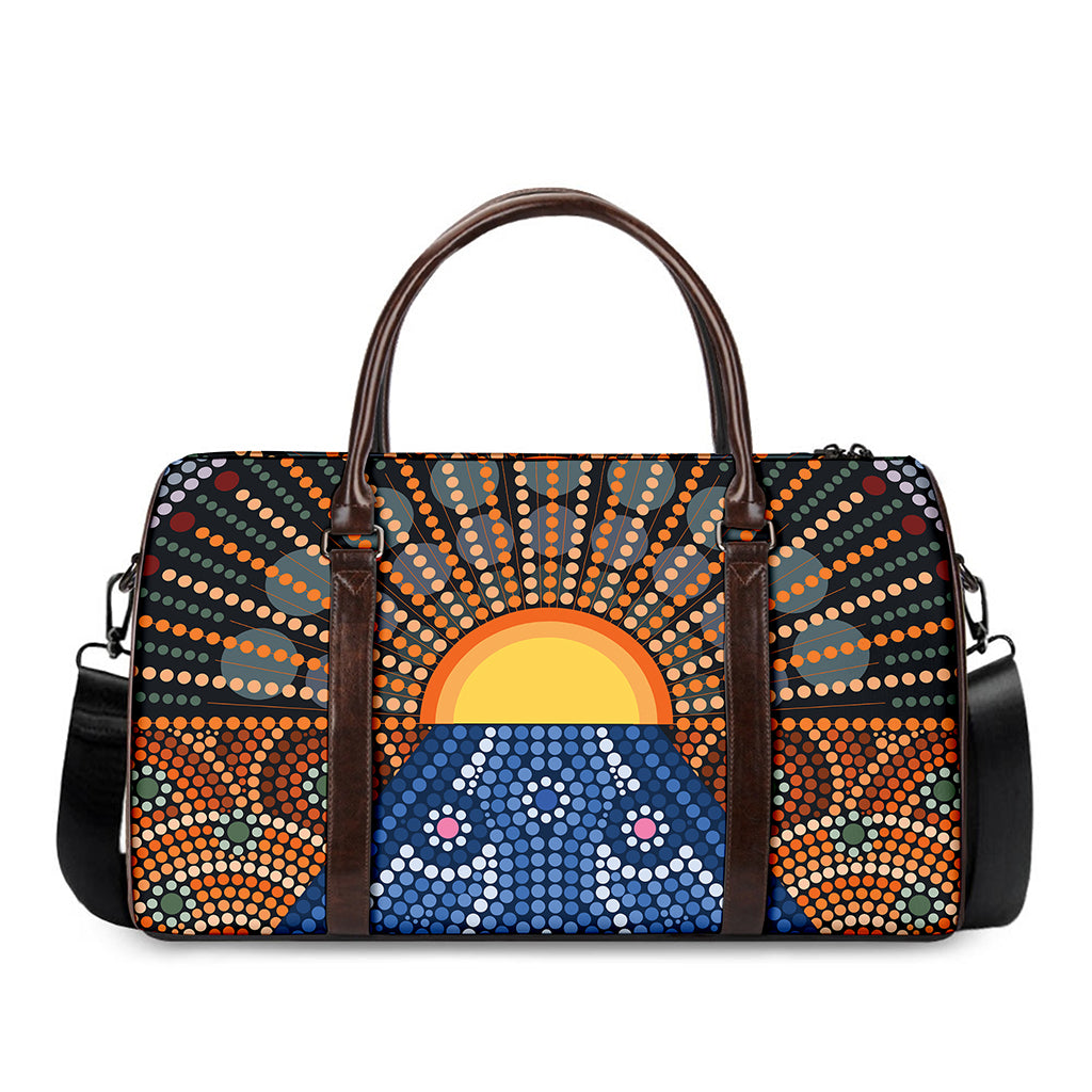 Aboriginal Indigenous Sunset Art Print Duffle Bag