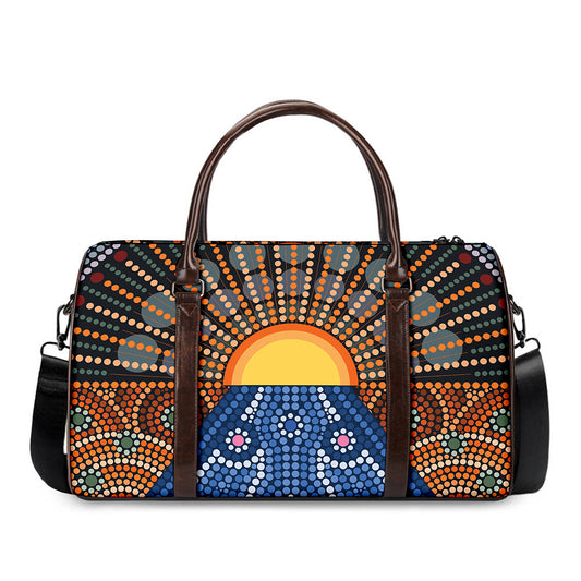 Aboriginal Indigenous Sunset Art Print Duffle Bag