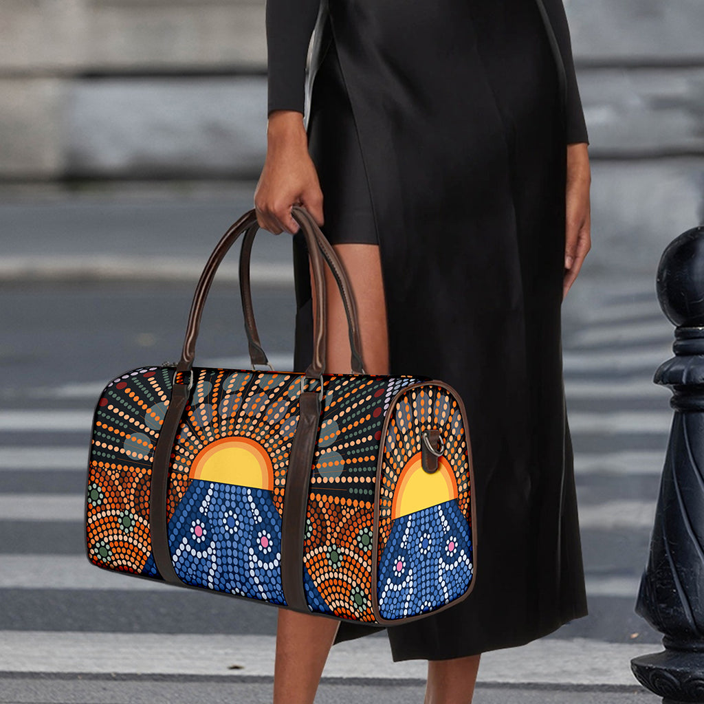 Aboriginal Indigenous Sunset Art Print Duffle Bag