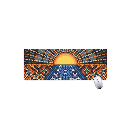 Aboriginal Indigenous Sunset Art Print Extended Mouse Pad