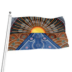Aboriginal Indigenous Sunset Art Print Flag